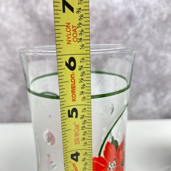Vintage Coca-Cola Poinsettia Frosted Holiday Christmas Glass Tumblers Set Of 2 - Picture 8 of 9